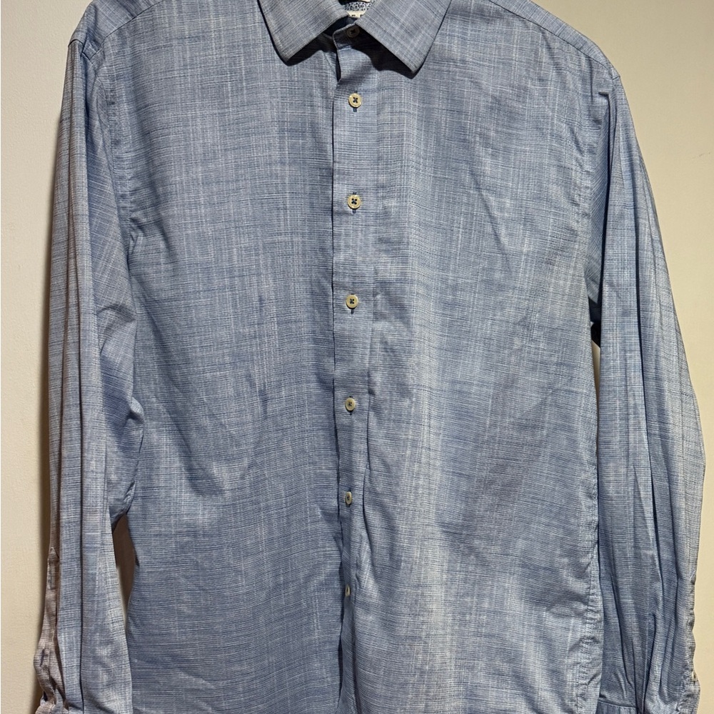 Joseph Abboud Light Blue Casual Button-Down Shirt